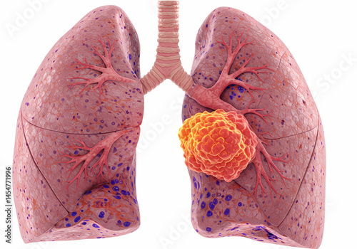 Lung Cancer Tumor in Human Lungs