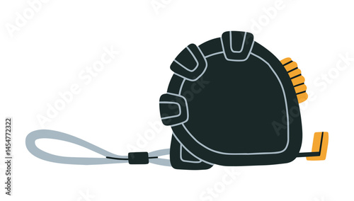 Vector illustration of a measuring tape or roulette. Perfect for designs related to construction, DIY projects and precise measurement tools.