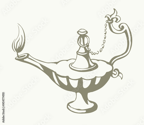 Lamp with a twinkle. Vector drawing
