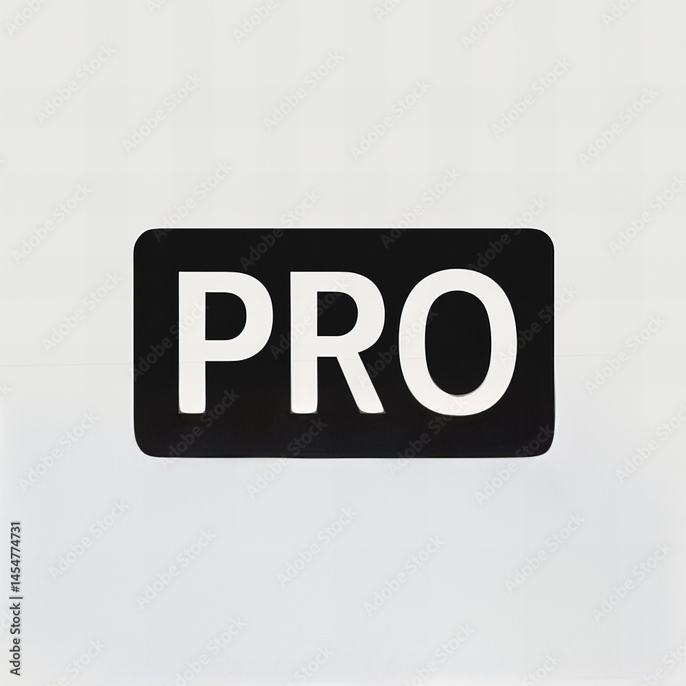 Minimal Black Rectangle “PRO” Badge Icon with Bold White Text – Professional Premium Label Vector Graphic Minimal Black Rectangle “PRO” Badge Icon with Bold White Text – Professional Premium Label Vector Graphic