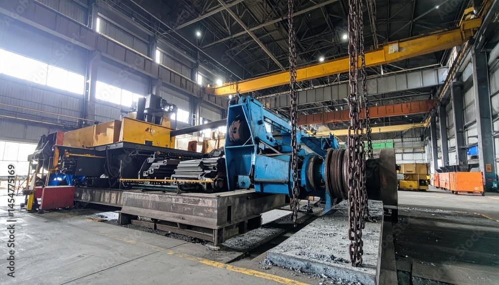 Industrial Machinery Inside a Large Manufacturing Facility Industrial Machinery Inside a Large Manufacturing Facility