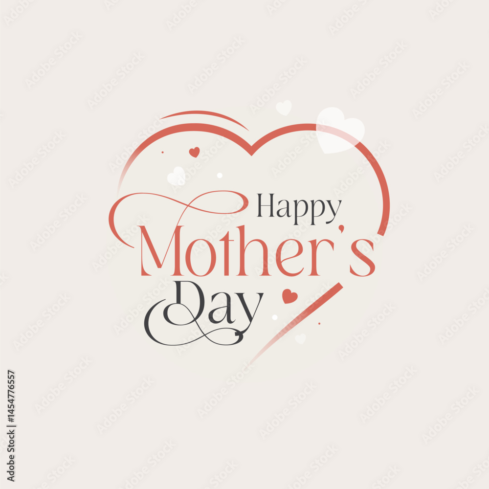 Happy Mother's Day Typographic Illustration Background Design Template Happy Mother's Day Typographic Illustration Background Design Template