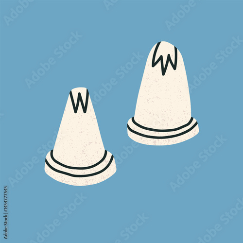 Vector illustration of piping tips for decorating with cream or icing. For bakery branding, cake decorating blogs, pastry school materials or DIY dessert packaging designs.