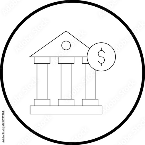 Bank single icon vector illustration