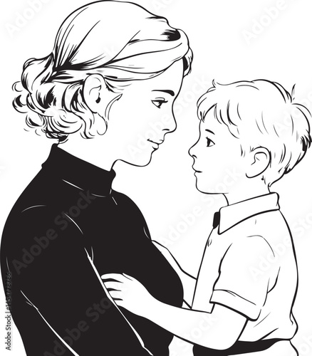 Mother Holding Child Silhouette Design

Tender Moment Between Mom and Baby Vector

Loving Embrace of Mother and Child Art

Mother’s Gentle Touch Silhouette Scene

Mom Kissing Baby Silhouette Illustrat