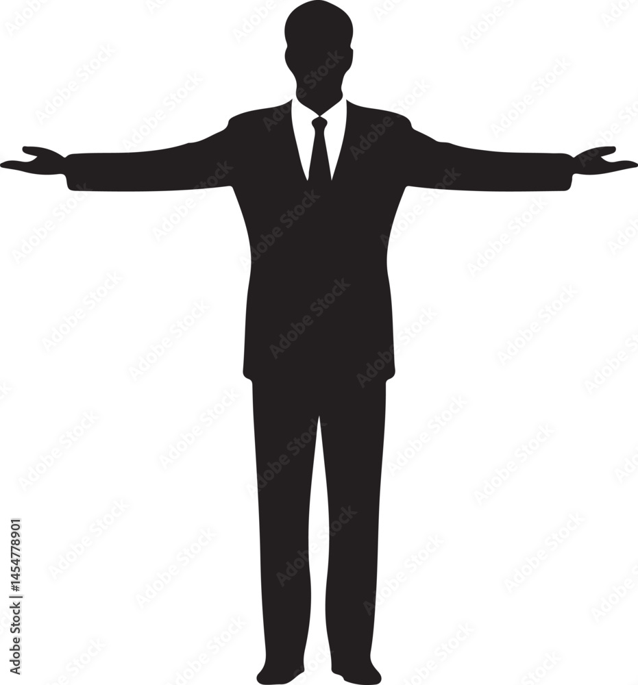 A collection of different silhouette poses of a male body in business attire, isolated and set against a white background, ideal for professional settings A collection of different silhouette poses of a male body in business attire, isolated and set against a white background, ideal for professional settings