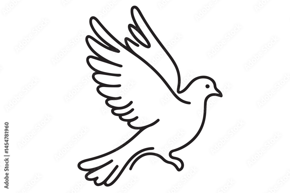 Elegant Dove Illustration Drawing Vector for Peace Symbol Design Elegant Dove Illustration Drawing Vector for Peace Symbol Design