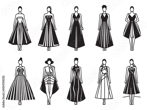 Minimalist Line Art Design of High-End Fashion Show