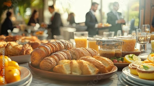 Breakfast buffet selection fresh food catering business meeting