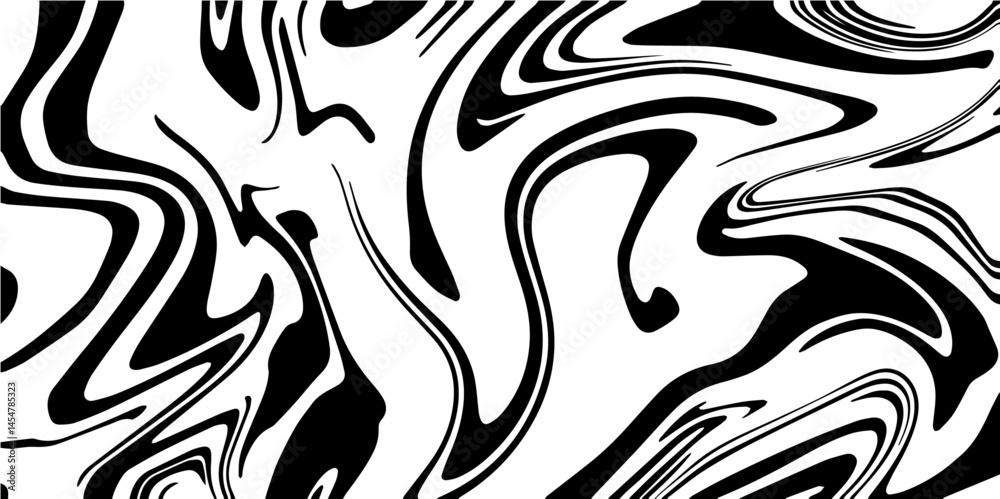 Obraz premium Abstract liquid wavy background. Abstract Digital Background with Interweaving Curved Shapes. Monochrome abstract Turkish style vector background. Acrylic and oil paint flow. Black and white abstract