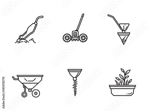 Minimalist Line Art Illustration of Seed Growing