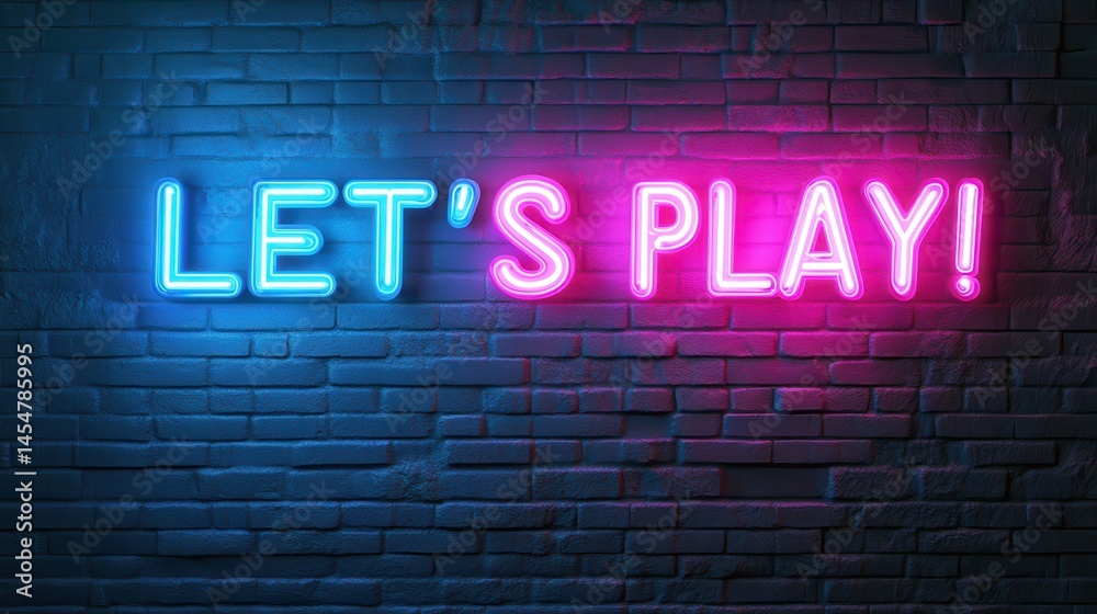 Obraz premium A vibrant neon sign reading 