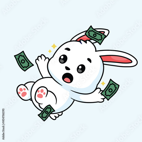 Pig falls with money