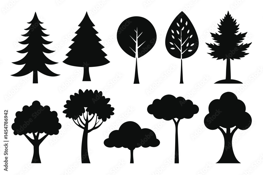Fototapeta premium Tree Silhouette Vector - Elegant Nature Design