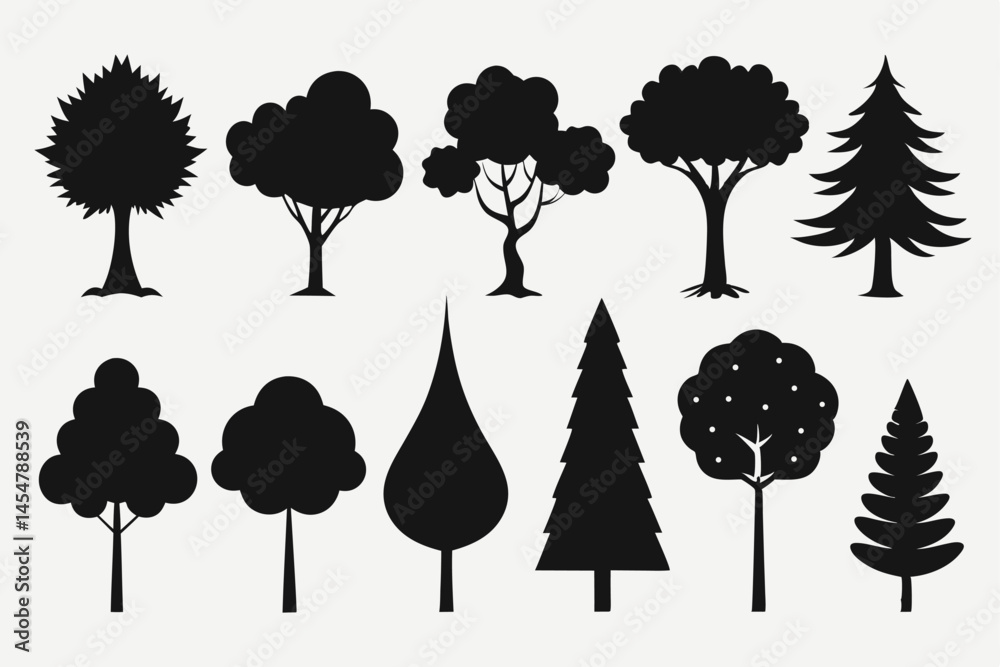 Fototapeta premium Tree Silhouette Vector - Elegant Nature Design