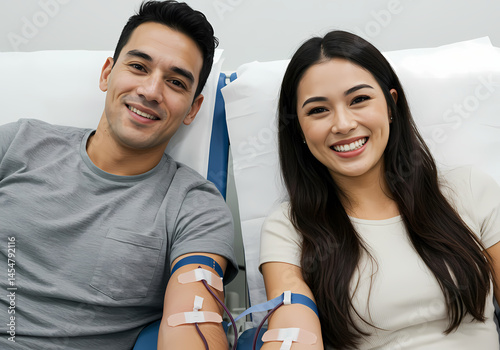 Couple Donating Blood Saving Lives Together