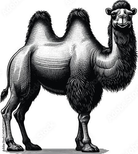 Camel Vector Silhouette Design, Desert Animal Clipart for Travel and Safari-Themed Decor, Humpback Camel Artwork, Cricut Cut File for T-Shirts, Sublimation, Wall Art, and Middle Eastern Graphics