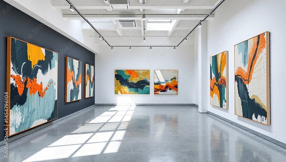 Obraz premium Modern Urban Gallery: Abstract Art and Empty Space