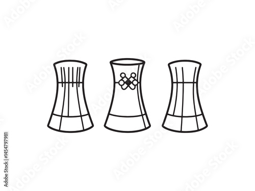 Minimalist Power Station Design Energy Production Line Art