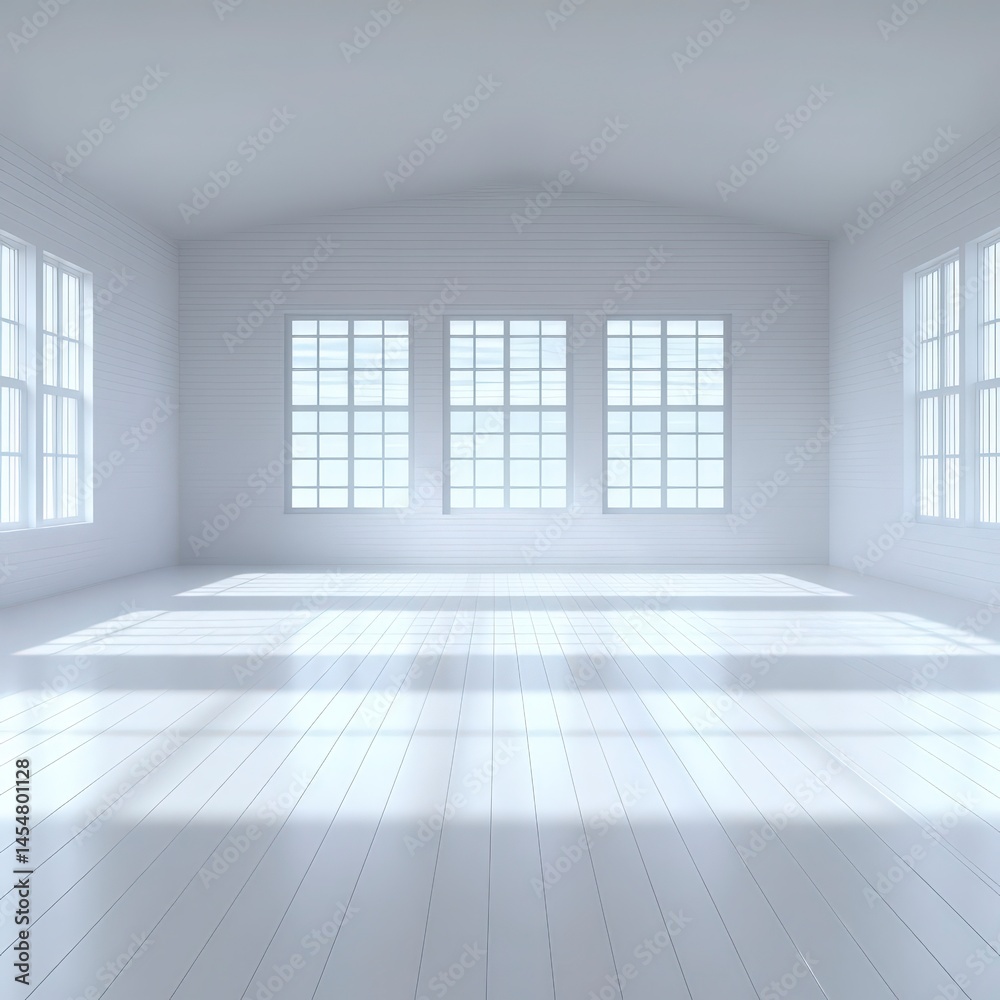 Bright White Room Interior Design Empty Space Sunlight Windows Flooring Bright White Room Interior Design Empty Space Sunlight Windows Flooring