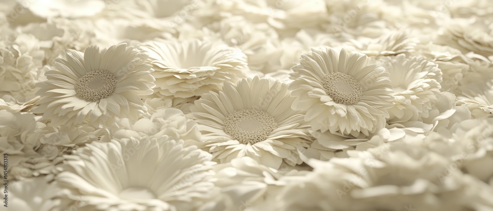 Close-up view of textured white flower arrangement.