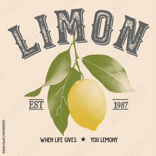 Limoncello vector graphic, vintage grunge orange fruit print design , women's graphic tee artwork for food fashion mood, college varsity text slogan text Limon cello, fruit print graphics 