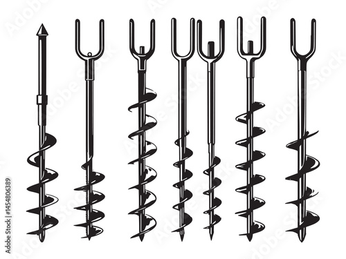 Minimalist Soil Auger Vector Icon for Outdoor Projects