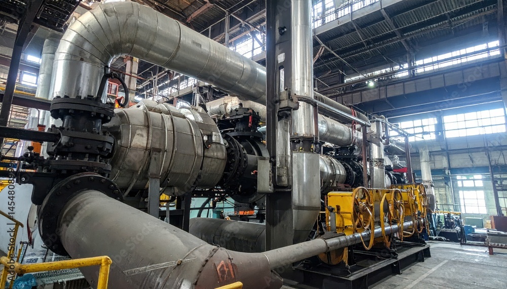 Naklejka premium Industrial Machinery in Modern Factory with Advanced Equipment Design