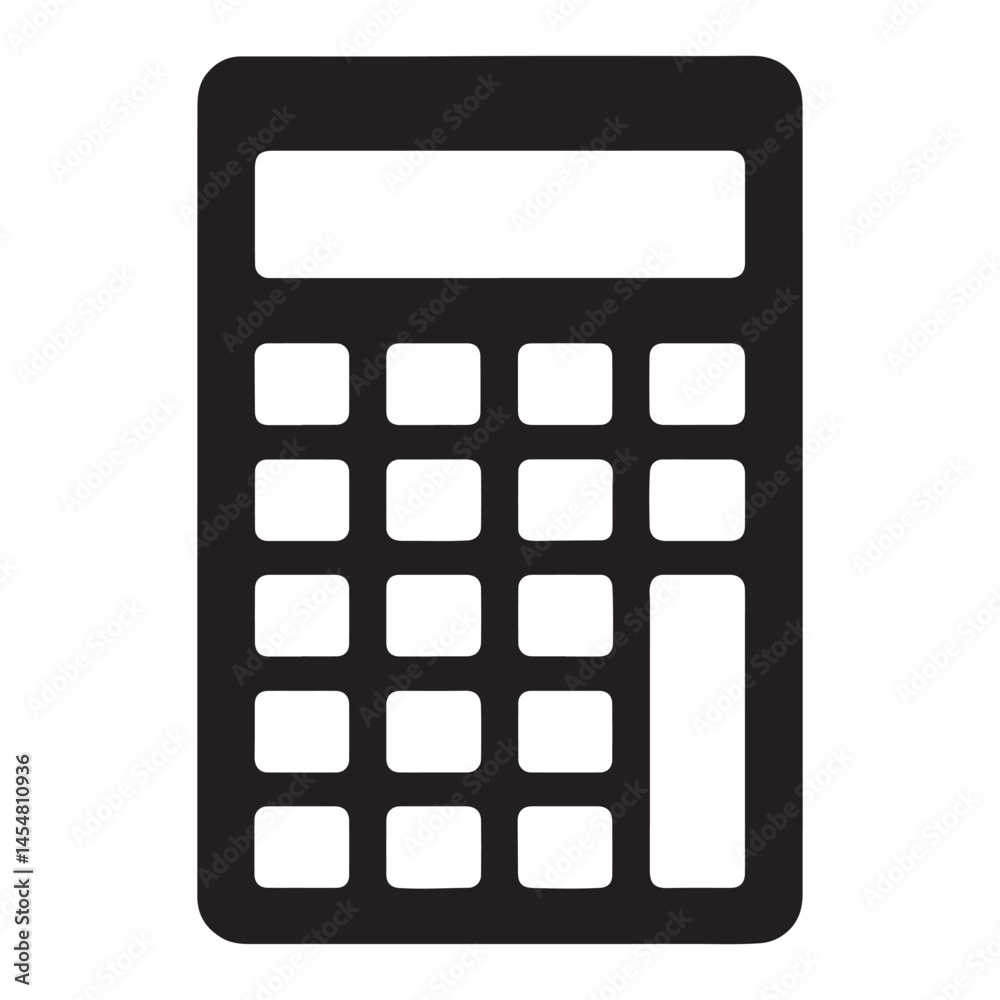 Black Silhouette of a Calculator Black Silhouette of a Calculator