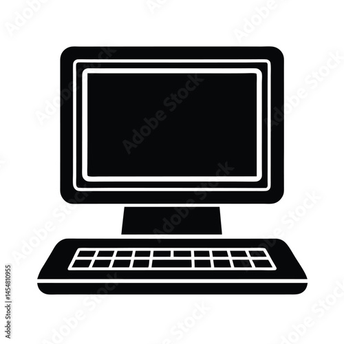 all in one computer device icon vector art silhouette