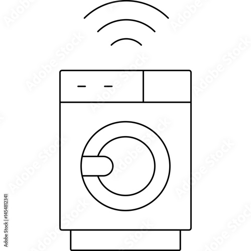 Smart washing machine icon single vector illustration