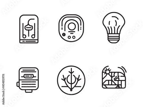 Minimalist Thermal Power Generation Technology Vector Artwork