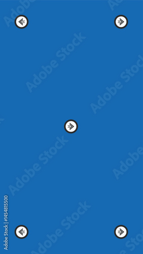Blue screen with VFX motion tracking markers. Chroma key color video footage with track point.