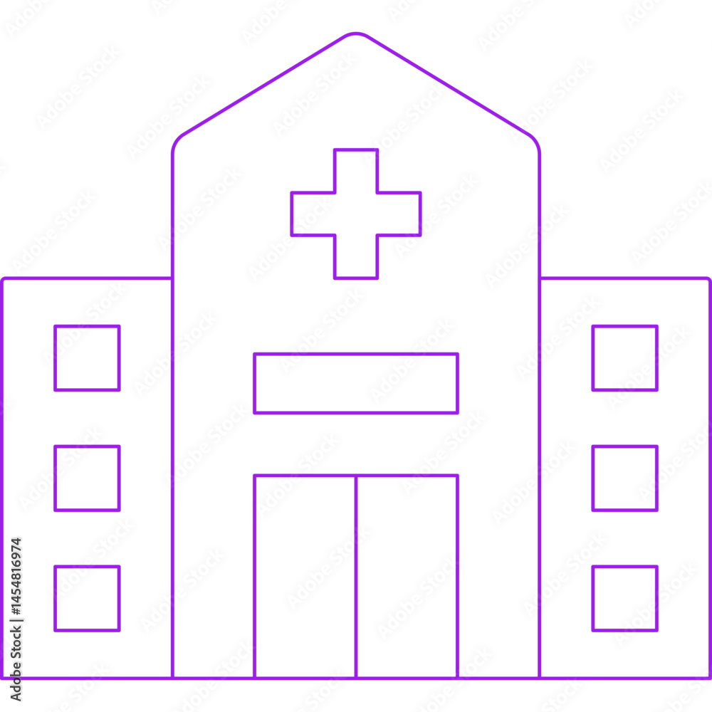 Fototapeta premium Hospital icon single vector illustration