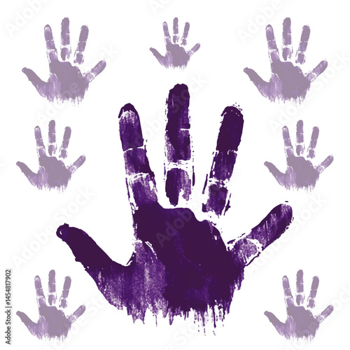 Abstract Purple Palm Print for Human Rights Poster