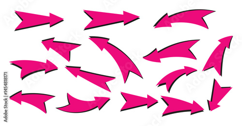 Set of hand drawn Arrows icons.  arrow collection.  arrow icon with various directions