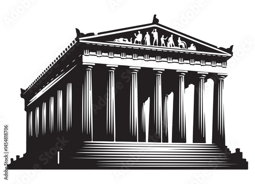 Magnificent Ancient Greek Temple Illustration A Journey Through Architectural Brilliance