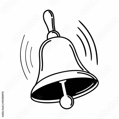 Handbell ringing illustration in a minimalist style with copy space