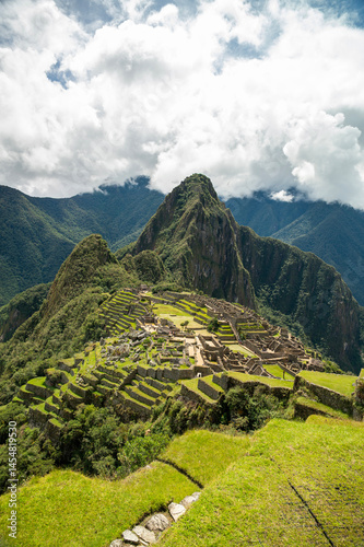 Vertical view of Macchu Picchu