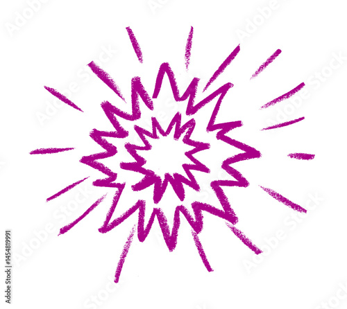 Boom Explosions Effects Crayon Chalk Drawing Vector