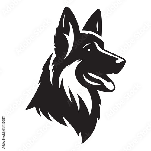 German Shepherd Head Silhouette Vector Illustration for Pet Lovers