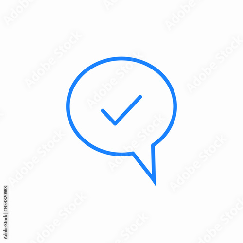 speech bubble check icon sign vector