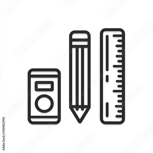 Office stationery icons set