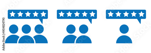 Customer feedback icon with five star satisfaction rating. Customer experience icon .