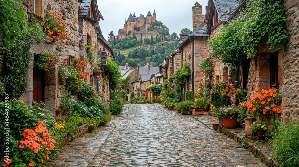Fototapeta premium Charming European Village Street