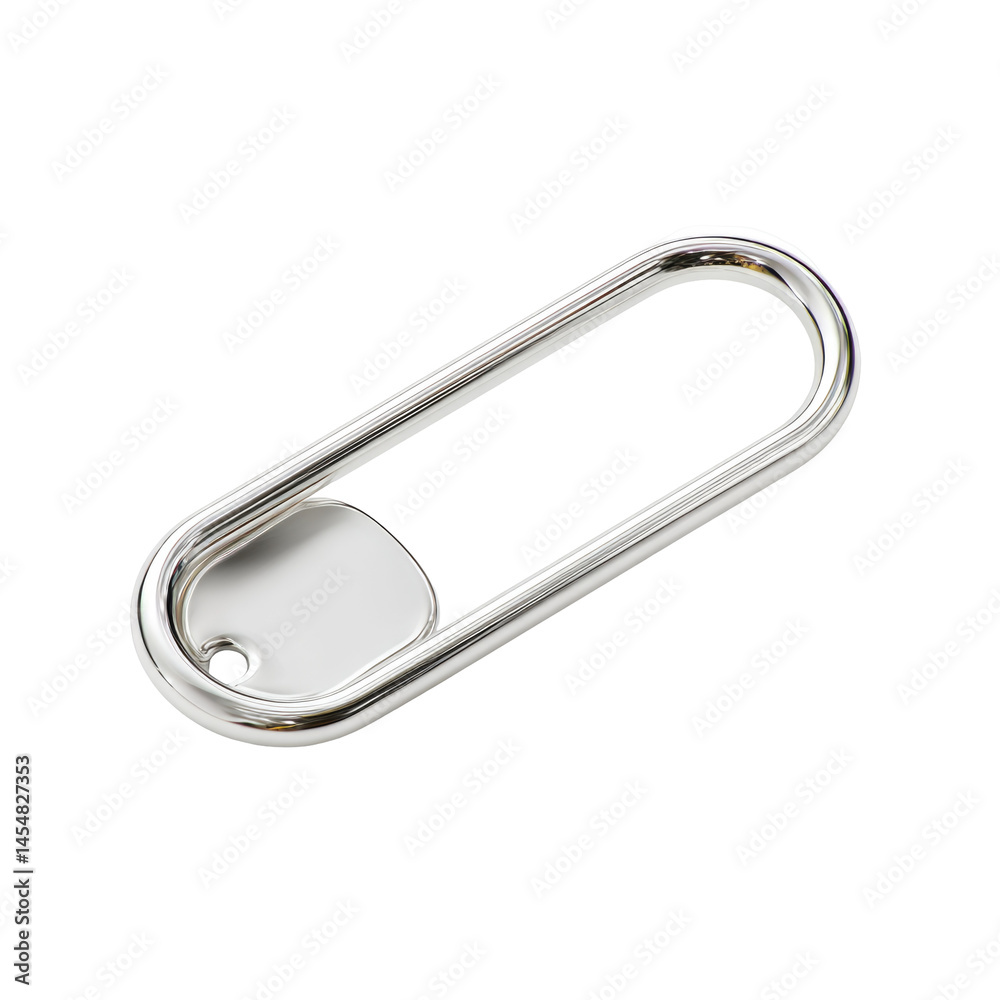Single Silver Safety Pin With Closed Clasp isolated on a transparent background Single Silver Safety Pin With Closed Clasp isolated on a transparent background