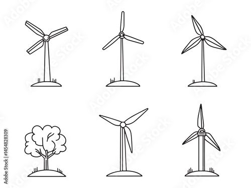 Minimalist Wind Energy Harvesting Concept Line Artwork