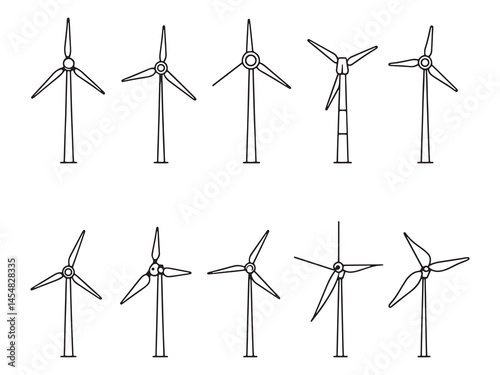 Minimalist Wind Energy Conversion Vector Artwork