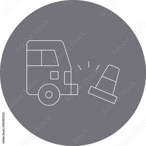 Car accident icon single vector illustration