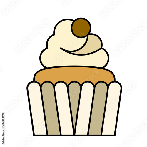 cupcake sweet dessert icon vector illustration